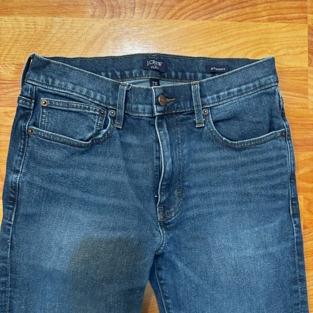 J Crew Jeans Mens Straight Flex Blue Medium Wash Denim 5 Pockets Size 29 x 32